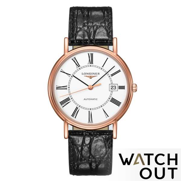 Longines L49211112 PRESENCE PVD Automatic Black Leather Strap
