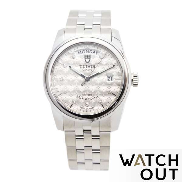 TUDOR GLAMOUR DATE #56000/68060 W (Silver Jacq 10RBR)